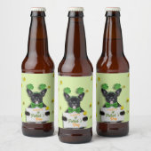 Étiquette Pour Bouteilles De Bière Joli Bouledogue Français Joyeuse Saint-Patrick Trè (Bouteilles)