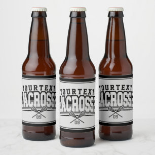 Étiquette Pour Bouteilles De Bière Joueur de crosse personnalisé AJOUTER LE NOM D'Équ