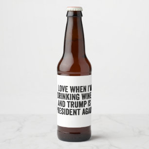 Étiquette Pour Bouteilles De Bière Jour de l'investiture de Trump Amateurs de vin