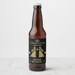 Étiquette Pour Bouteilles De Bière Journée de mariage des filles gays