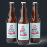 Étiquette Pour Bouteilles De Bière Joy to the World Christmas Citation Typographie<br><div class="desc">Étiquettes de bouteilles personnalisés avec une illustration ludique et fantastique. Design typographique en forme d'arbre de Noël avec quelques ornements de noël et une étoile au-dessus. A l'intérieur sont les mots : Joie au monde.</div>