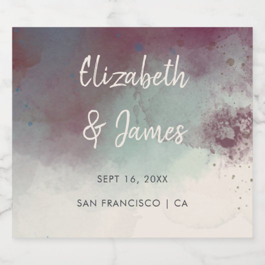 Étiquette Pour Bouteilles De Bière Joyau d'aquarelle moderne tons Boho Mariage (Étiquettes simples)