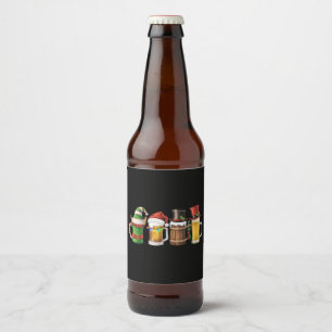 Étiquette Pour Bouteilles De Bière Joyeuses bières de Noël Boire Père Noël Beer Lover
