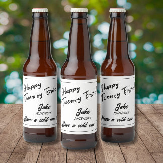 Étiquette Pour Bouteilles De Bière Joyeux 21 ! Jake ! Prenez un rhume !