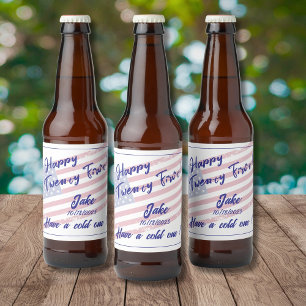 Étiquette Pour Bouteilles De Bière Joyeux 21 ! Jake ! Prenez un rhume ! (sur le drape