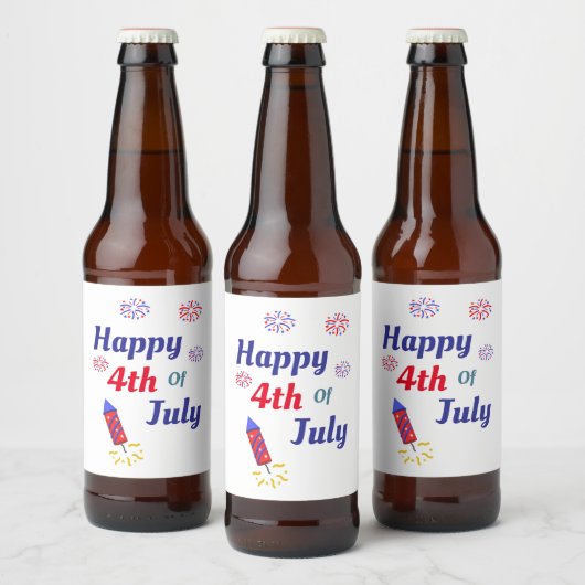 Étiquette Pour Bouteilles De Bière Joyeux 4 juillet serviettes (Bouteilles)