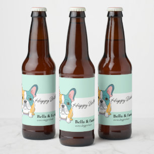 Étiquette Pour Bouteilles De Bière Joyeux Anniversaire Bouledogue Français