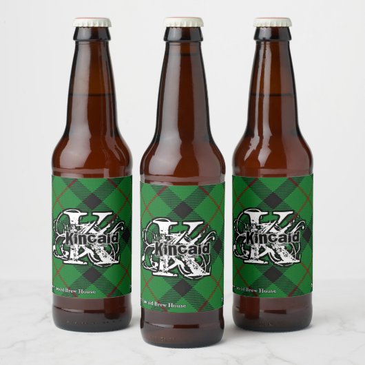 Étiquette Pour Bouteilles De Bière Joyeux écossais Clan Kincaid Tartan Monogramme (Bouteilles)