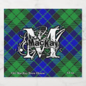 Étiquette Pour Bouteilles De Bière Joyeux écossais Clan MacKay Tartan Monogramme (Étiquettes simples)