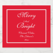 Étiquette Pour Bouteilles De Bière Joyeux Et Lumineux Script Rustique Noël Rouge (Étiquettes simples)