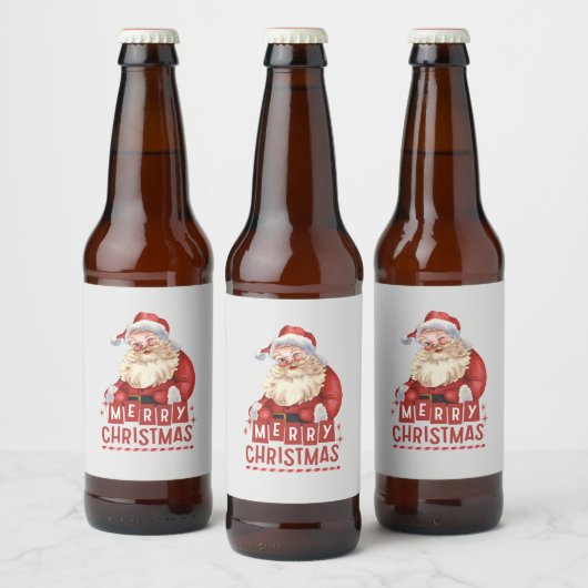 Étiquette Pour Bouteilles De Bière Joyeux Noël avec Noël de Père Noël (Bouteilles)