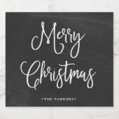 Étiquette Pour Bouteilles De Bière Joyeux Noël | Script manuscrit sur tableau de bord (Étiquettes simples)