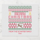 Étiquette Pour Bouteilles De Bière Joyeux Noël, style en plan (Étiquettes simples)