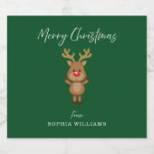 Étiquette Pour Bouteilles De Bière Joyeux Noël vert Père Noël Rendez-vous présent (Étiquettes simples)