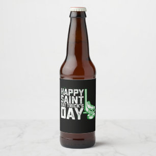 Étiquette Pour Bouteilles De Bière Joyeux Saint Casquette Trick's Day St patrick de h