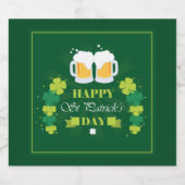 Étiquette Pour Bouteilles De Bière Joyeux St. Patricks Day Bière et Clovers (Étiquettes simples)