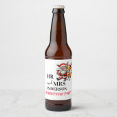 Étiquette Pour Bouteilles De Bière Joyeux voeux de Noël Père Noël (Devant)