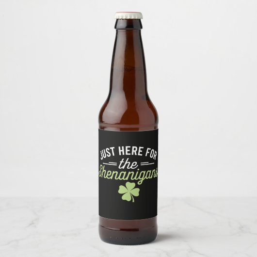 Étiquette Pour Bouteilles De Bière Juste ici pour la Saint Patrick des Shenanigans (Devant)