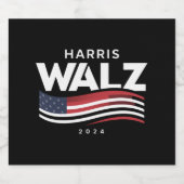Étiquette Pour Bouteilles De Bière Kamala Harris Tim Walz Valse 2024 Election (Étiquettes simples)