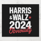 Étiquette Pour Bouteilles De Bière Kamala Walz Évidemment 2024 Harris Waltz 2024 (Étiquettes simples)
