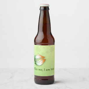 Étiquette Pour Bouteilles De Bière Kiss Me I am Irish - Étiquette de bouteilles de bi