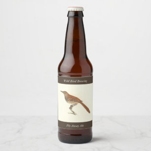 Étiquette Pour Bouteilles De Bière La Grive Brown ou le Trasher Brown, New York Birds