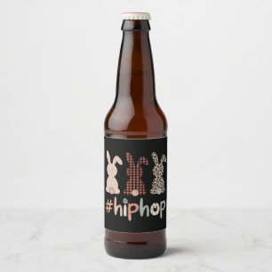 Étiquette Pour Bouteilles De Bière Lapin de Pâques Hip Hop Printemps Mignon