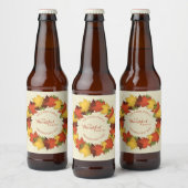 Étiquette Pour Bouteilles De Bière L'automne quitte Thanksgiving Wreath (Bouteilles)