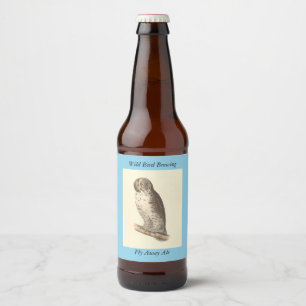 Étiquette Pour Bouteilles De Bière Le grand hibou gris (Strix nebulosa) NY Bird Image