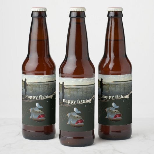 Étiquette Pour Bouteilles De Bière Le pêcheur ​ ​ ​ ​ ​ ​. Bonne pêche (Bouteilles)
