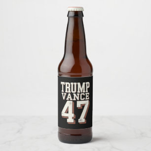 Étiquette Pour Bouteilles De Bière Le président Trump Vance Vintage Trump remporte la