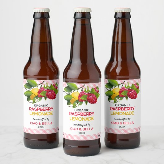 Étiquette Pour Bouteilles De Bière Lemonade de framboise rouge (Bouteilles)