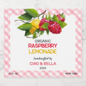 Étiquette Pour Bouteilles De Bière Lemonade de framboise rouge (Étiquettes simples)