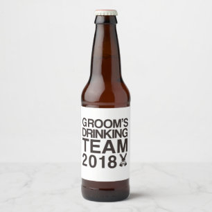 Étiquette Pour Bouteilles De Bière L'équipe de boisson de Groom 2018
