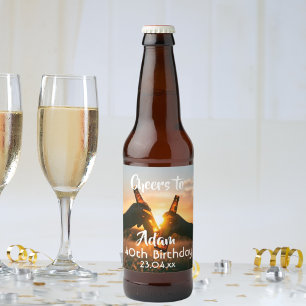 Étiquette Pour Bouteilles De Bière Les gars de la fête du 40e anniversaire applaudiss