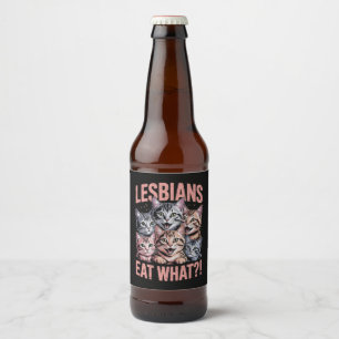 Étiquette Pour Bouteilles De Bière Les lesbiennes mangent ce chat drôle Lesbienne LGB