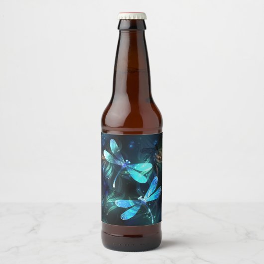 Étiquette Pour Bouteilles De Bière Les libellules du lac (Devant)