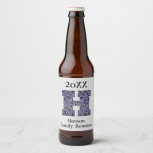 Étiquette Pour Bouteilles De Bière Lettre mosaïque H Nom Monogramme