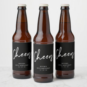 Étiquette Pour Bouteilles De Bière Lettre noire trente Bouteille pour la 30e fête d