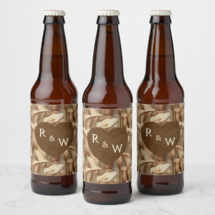 Étiquette Pour Bouteilles De Bière Lilies d'appel classiques en ivoire Charme de mari