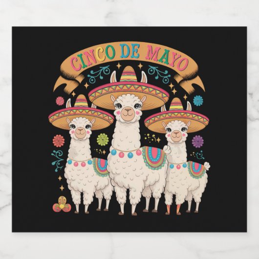 Étiquette Pour Bouteilles De Bière Llama Funny Cinco De Mayo Fête (Étiquettes simples)