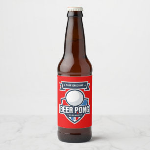 Étiquette Pour Bouteilles De Bière Logo de tournoi de Beer Pong personnalisable