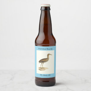 Étiquette Pour Bouteilles De Bière L'oiseau de Bittern américain (Botaurus lentiginos