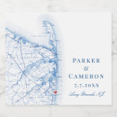 Étiquette Pour Bouteilles De Bière Long Branch New Jersey Map Mariage élégant (Étiquettes simples)