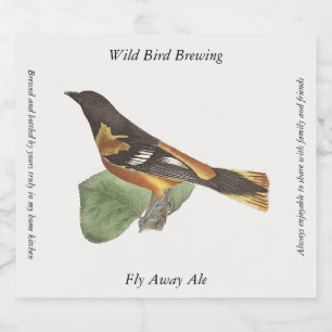 Étiquette Pour Bouteilles De Bière L'Oriole d'Or ou de Baltimore (Icterus galbula)