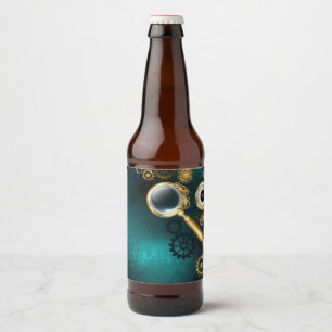 Étiquette Pour Bouteilles De Bière Loupe en style Steampunk