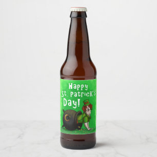 Étiquette Pour Bouteilles De Bière Lucky St. Patrick's Day Dog