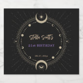 Étiquette Pour Bouteilles De Bière Lune céleste mystique noire 21e anniversaire (Étiquettes simples)