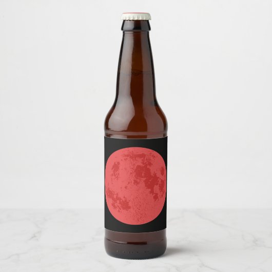 Étiquette Pour Bouteilles De Bière Lune rouge (Devant)