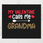 Étiquette Pour Bouteilles De Bière Ma Saint Valentin m'appelle grand-mère Leopard Buf (Étiquettes simples)